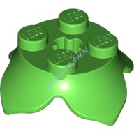 Деталь Лего Кубик Круглый 2 х 2 С 4 Лепестками И Отверстием Под Ось Цвет Ярко-Зеленый