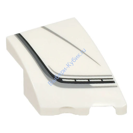 Деталь Лего Клин 2 х 3 Без Штырьков Правый С Рисунком Цвет Белый