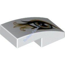 Деталь Лего Скос Изогнутый 2 х 1 Без Штырьков с Левым Глазом Цвет Белый