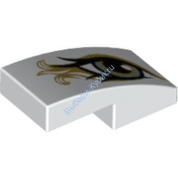 Деталь Лего Скос Изогнутый 2 х 1 Без Штырьков с Левым Глазом Цвет Белый