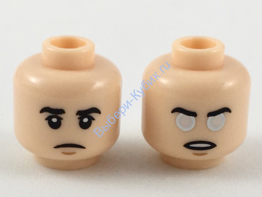Деталь Лего Голова Минифигурки Двусторонняя Цвет Светло-Телесный