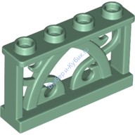 Деталь Лего Забор 1 х 4 х 2 Декоративный С 4 Штырьками Цвет Песочно-Зеленый