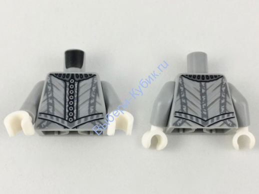 Деталь Лего Торс С Рисунком Цвет Светло-Серый