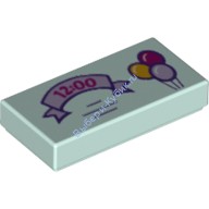 Деталь Лего Плитка 1 х 2 Приглашение на Праздник Цвет Светлая Аква