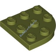 Деталь Лего Пластина Круглая Угол 3 х 3 Цвет Оливковый Зеленый