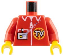 Деталь Лего Торс С Рисунком Цвет Красный