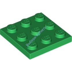 Деталь Лего Пластина 3 х 3 Цвет Зеленый