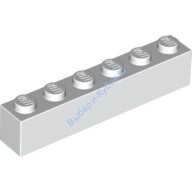 Деталь Лего Кубик 1 х 6 Цвет Белый