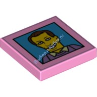 Деталь Лего Плитка 2 х 2 Симпсоны Цвет Ярко-Розовый