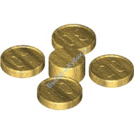 Деталь Лего Монеты Полный Набор (10 20 30 40) Тип 1 70501 Цвет Хромированный Золотой