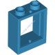 Деталь Лего Окно 1 х 2 х 2 Плоский Перед Цвет Темно-Лазурный