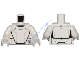 Деталь Лего Торс С Рисунком Цвет Белый sw0666