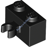 Деталь Лего Кубик Модифицированный 1 х 2 С Вертикальной Защелкой Цвет Черный