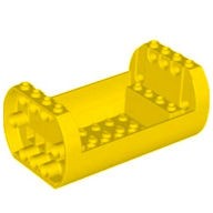 Деталь Лего Цилиндр 6 х 10 х 4 1/3 с открытой стороной и отверстиями для штифтов Цвет Желтый