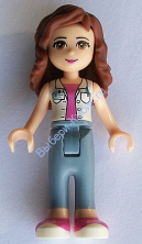 Friends Olivia, Sand Blue Trousers, White Top with ID Badge (41318)