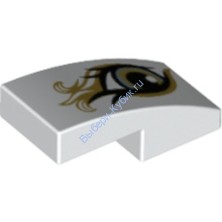 Деталь Лего Скос Изогнутый 2 х 1 Без Штырьков с Правым Глазом Цвет Белый