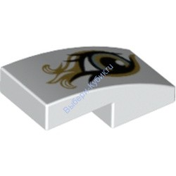 Деталь Лего Скос Изогнутый 2 х 1 Без Штырьков с Правым Глазом Цвет Белый