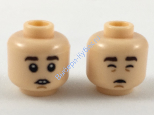Деталь Лего Голова Минифигурки Двусторонняя Цвет Светло-Телесный