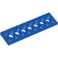 Деталь Лего Техник Пластина 2 х 8 С 7 Отверстиями Цвет Синий
