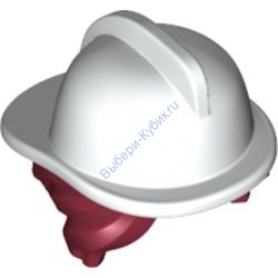 Деталь Лего Шлем С Темно-Красными Волосами Цвет Белый