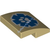 Деталь Лего Скос Закругленный 2 x 2 x 2/3 Без Штырьков С Рисунком Цвет Песочный