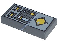 Деталь Лего Плитка 1 х 2 с Приборной Панелью Цвет Светло-Серый