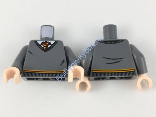 Деталь Лего Торс С Рисунком Цвет Темно-Серый