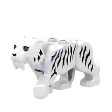 Деталь Аналог Совместимый С Лего Саблезубый Тигр Цвет Белый