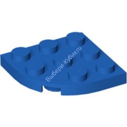 Деталь Лего Пластина Круглая Угол 3 х 3 Цвет Синий