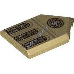 Деталь Лего Плитка Модифицированная 2 х 3 Пятиугольная С Рисунком Цвет Песочный