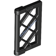 Деталь Лего Окно 1 х 2 х 3 Решетчатое С Утолщением На Шарнирах Цвет Черный