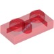 Деталь Лего Пластина 1 х 2 Цвет Прозрачно-Красный
