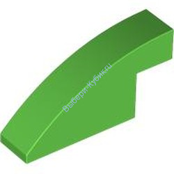 Деталь Лего Скос Изогнутый 4 x 1 x 1 2/3 Без Штырьков Цвет Ярко-Зеленый