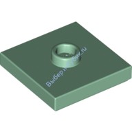 Деталь Лего Пластина 2 х 2 С Желобком И Одной Шляпкой В Центре Цвет Песочно-Зеленый