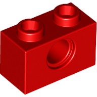 Деталь Лего Техник Кубик 1 х 2 С Отверстием Цвет Красный