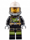 Fire - Reflective Stripes with Utility Belt, White Fire Helmet, Breathing Neck Gear with Airtanks, Trans Black Visor, Beard Stubble