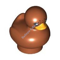 Деталь Лего Игрушка В Ванную Утенок С Ярко-Светло-Оранжевым Клювом Цвет Темно-Оранжевый