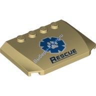 Деталь Лего Клин 4 x 6 x 2/3 Тройной Изогнутый С Рисунком Цвет Песочный