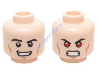 Деталь Лего Голова Минифигурки Двухсторонняя Цвет Светло-Телесный