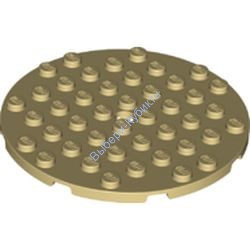 Деталь Лего Пластина Круглая 8 х 8 С Отверстием Цвет Песочный
