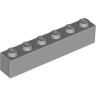 Деталь Лего Кубик 1 х 6 Цвет Светло-Серый
