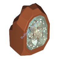 Деталь Лего Камень 1 х 1 С Блестящим Прозрачно-Голубым Кристаллом Цвет Темно-Оранжевый