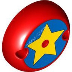 Деталь Лего Полусфера 7 x 7 С 2 Отверстиями Для Штифтов С Рисунком Цвет Красный