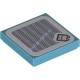 Деталь Лего Плитка 2 х 2 С Декором Цвет Умеренно-Лазурный
