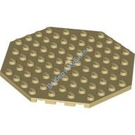 Деталь Лего Пластина 10 х 10 Восьмиугольник С Отверстием Цвет Песочный