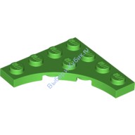 Деталь Лего Пластина Модифицированная 4 х 4 С Закругленным Вырезом Цвет Ярко-Зеленый