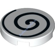 Деталь Лего Плитка Круглая 2 х 2 Спираль Цвет Белый