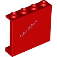 Деталь Лего Панель 1 х 4 х 3 С Боковыми Усилителями - Полые Штырьки Цвет Красный
