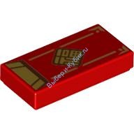 Деталь Лего Плитка 1 х 2 С Декором Цвет Красный