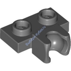 Деталь Лего Пластина 1 х 2 С Креплением Под Малый Шар На Стороне Цвет Темно-Серый